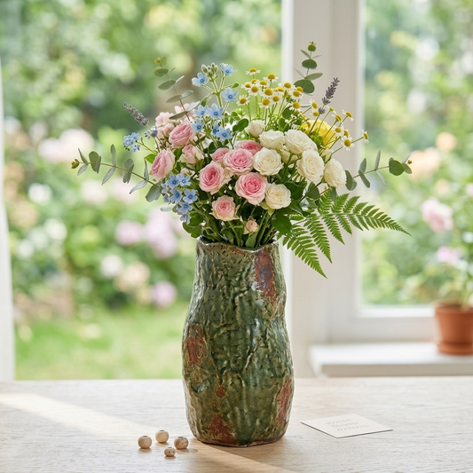 The Earth & Moss Textured Ceramic Vase