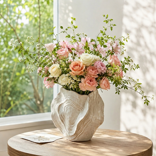 The Pastoral Bloom Organic Contour Floral Centerpiece